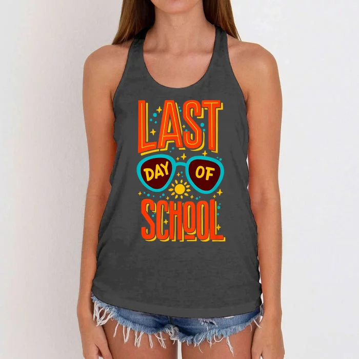 Last Day Of School Hello Summer Funny Tee For Women Women's Knotted Racerback Tank