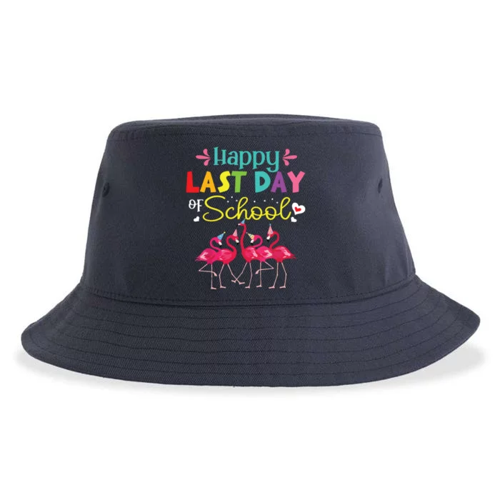 Last Day Of School Flamingo Kindergarten Student Teacher Sustainable Bucket Hat