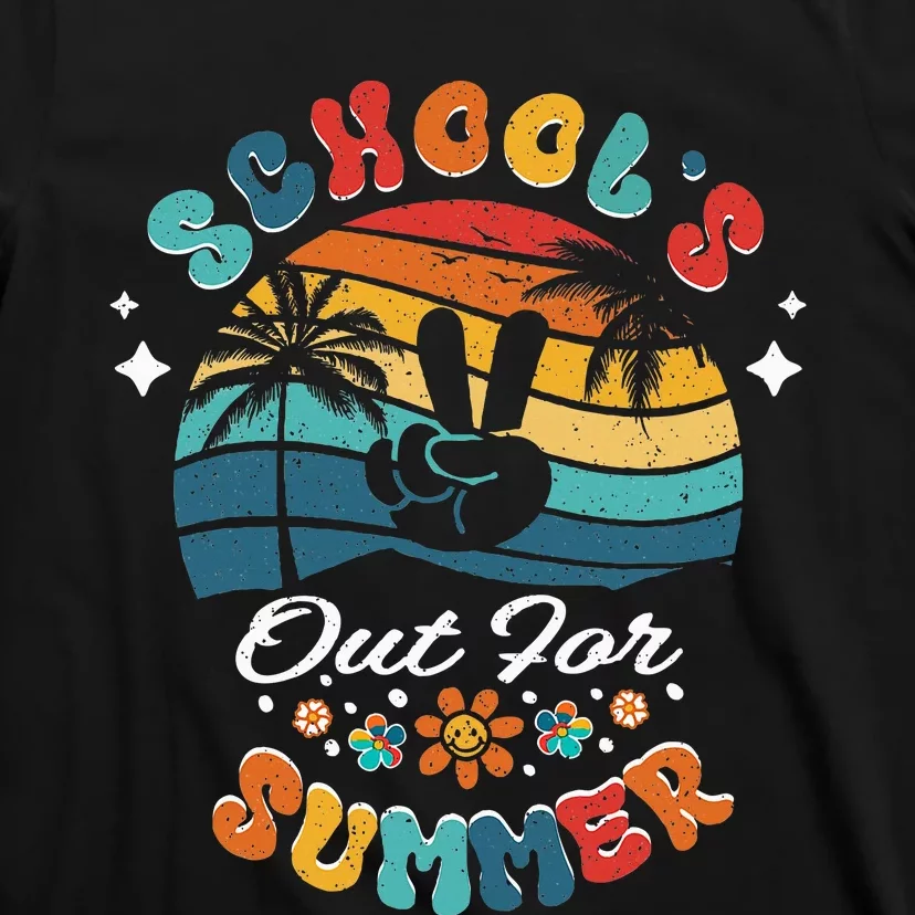 Last Day Of School Groovy Graduation SchoolS Out For Summer T-Shirt