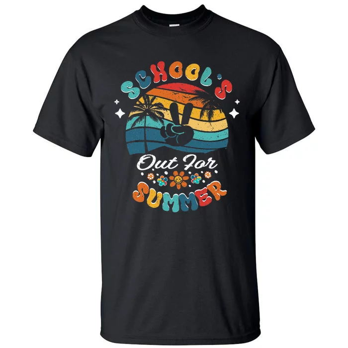 Last Day Of School Groovy Graduation SchoolS Out For Summer Tall T-Shirt