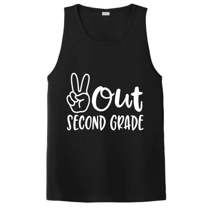 Last Day Of School Peace Out 2nd Second Grade Teacher Performance Tank