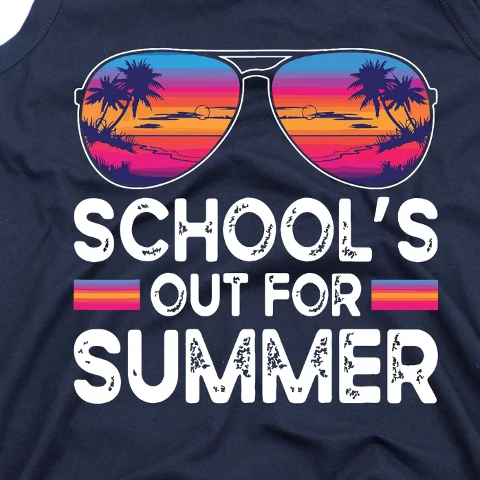 Last Day Of School Retro Schools Out For Summer Teacher Tank Top