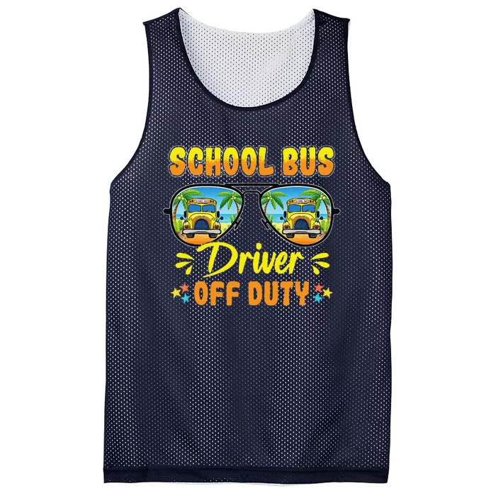 Last Day Of School Funny School Bus Driver Off Duty Mesh Reversible Basketball Jersey Tank