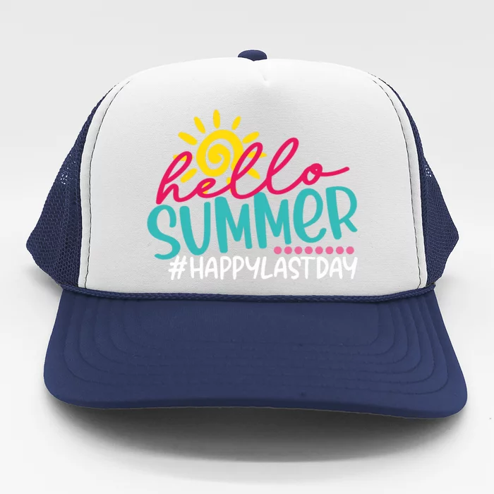 Last Day Of School Hello Summer Teacher For Women Student Trucker Hat