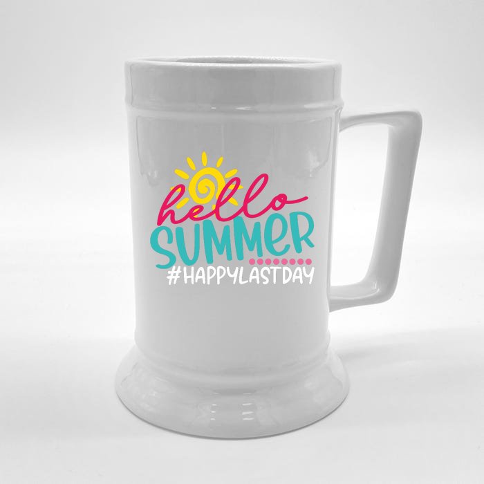 Last Day Of School Hello Summer Teacher For Women Student Front & Back Beer Stein