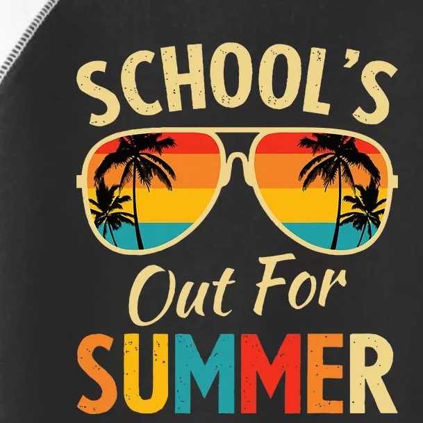 Last Day Of School Retro Schools Out For Summer Teacher Toddler Fine Jersey T-Shirt