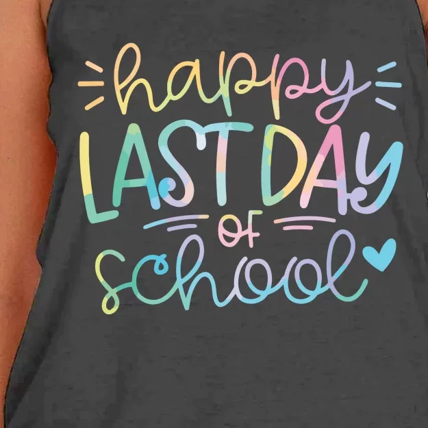 Last Day Of School Shirts Tie Dye School Graduation Gifts Women's Knotted Racerback Tank