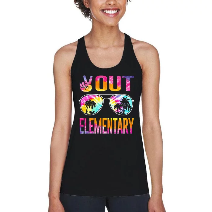 Last Day of School Peace Out Elementary Teacher Women's Racerback Tank