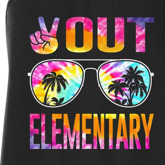 Last Day of School Peace Out Elementary Teacher Women's Racerback Tank