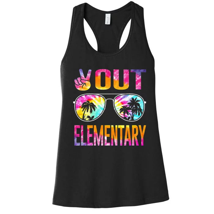 Last Day of School Peace Out Elementary Teacher Women's Racerback Tank