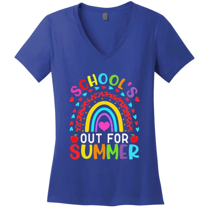 Last Day Of School Out For Summer Vacation Teacher Off Duty Women's V-Neck T-Shirt