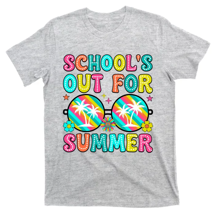 Last Day Of School Graduation Groovy Schools Out For Summer T-Shirt