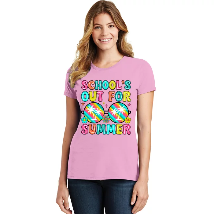 Last Day Of School Graduation Groovy Schools Out For Summer Women's T-Shirt