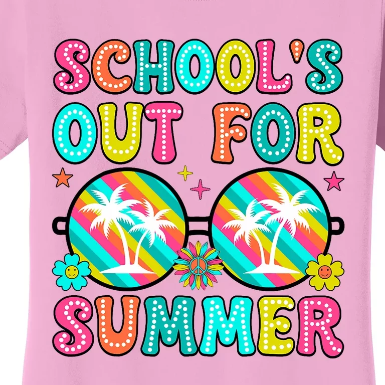 Last Day Of School Graduation Groovy Schools Out For Summer Women's T-Shirt