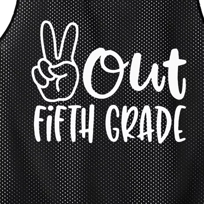 Last Day Of School Peace Out Fifth 5th Grade Teacher Kids Mesh Reversible Basketball Jersey Tank