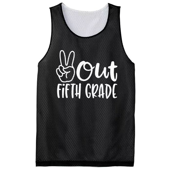 Last Day Of School Peace Out Fifth 5th Grade Teacher Kids Mesh Reversible Basketball Jersey Tank