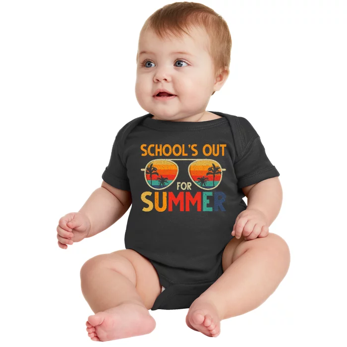 Last Day Of School Retro Schools Out For Summer Teacher Baby Bodysuit