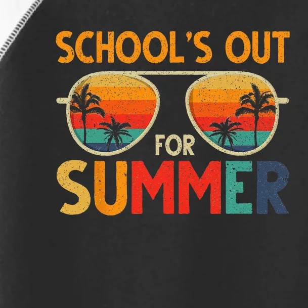 Last Day Of School Retro Schools Out For Summer Teacher Toddler Fine Jersey T-Shirt