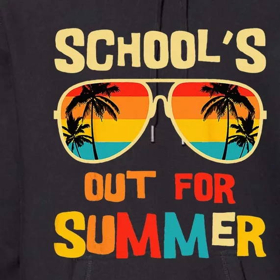 Last Day Of School Retro Schools Out For Summer Teacher Premium Hoodie