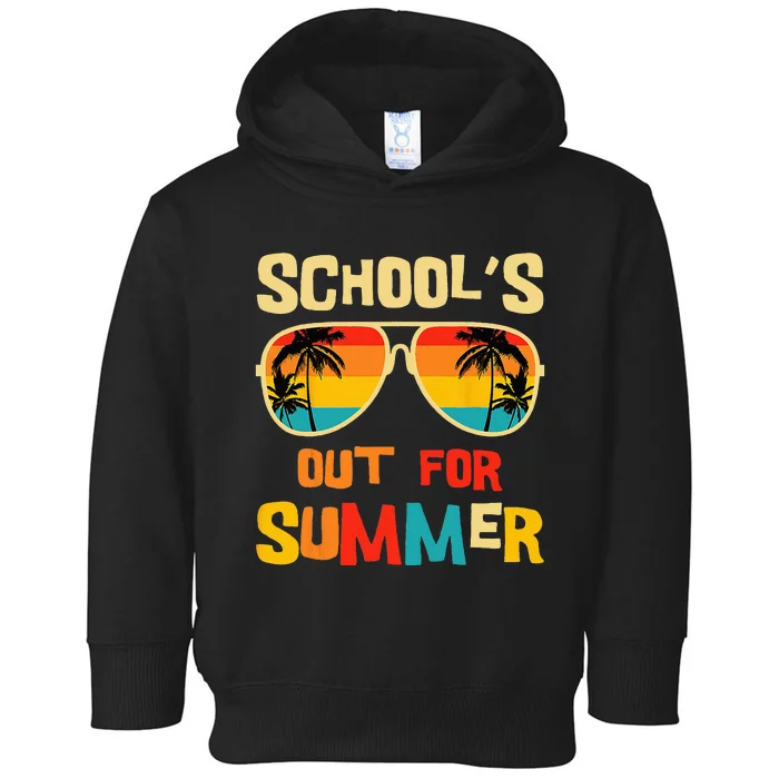 Last Day Of School Retro Schools Out For Summer Teacher Toddler Hoodie