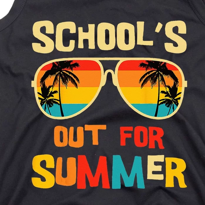 Last Day Of School Retro Schools Out For Summer Teacher Tank Top