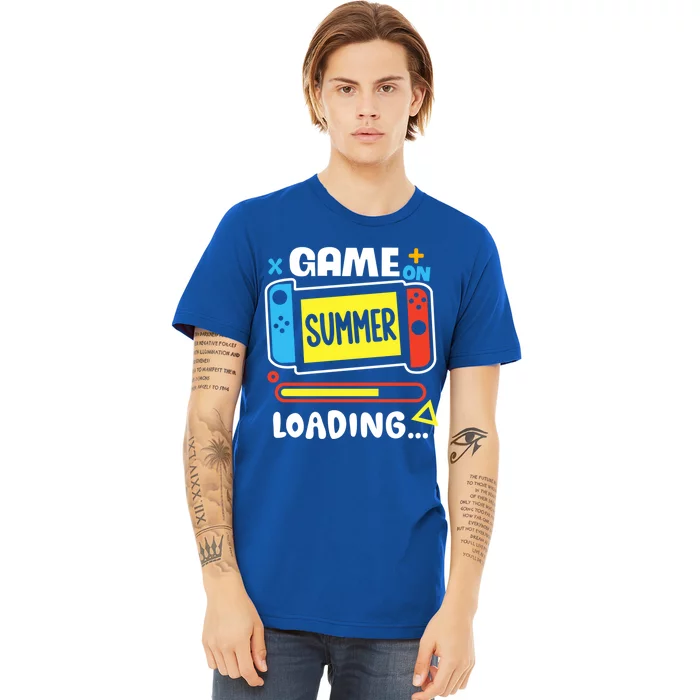 Last Day Of School Hello Summer Retro Game On Summer Loading Gift Premium T-Shirt