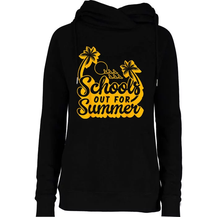 Last Day Of School Teacher Schools Out For Summer Student Womens Funnel Neck Pullover Hood