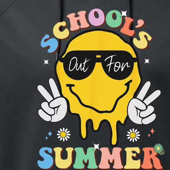 Last Day Of School Schools Out For Summer Teacher Performance Fleece Hoodie