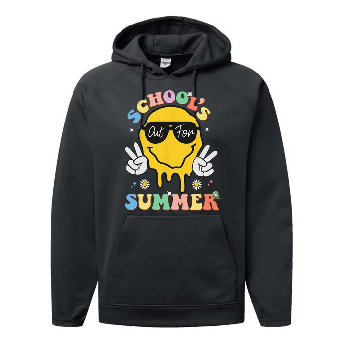 Last Day Of School Schools Out For Summer Teacher Performance Fleece Hoodie