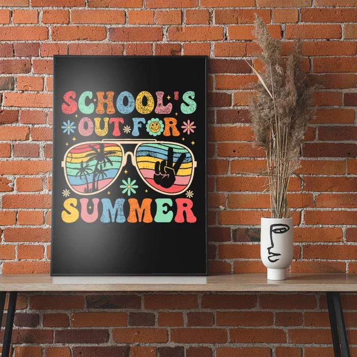 Last Day Of School Groovy SchoolS Out For Summer Teacher Poster