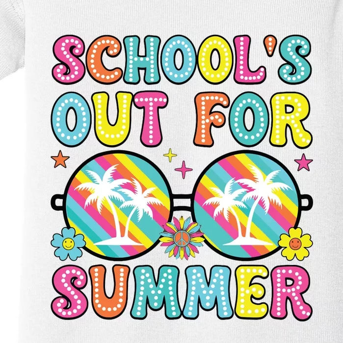 Last Day Of School Graduation Groovy Schools Out For Summer Baby Bodysuit