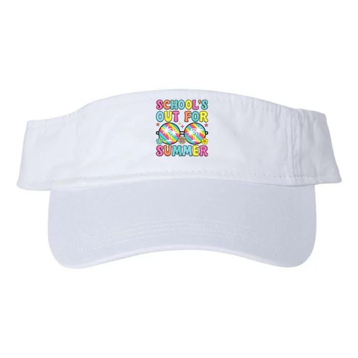 Last Day Of School Graduation Groovy Schools Out For Summer Valucap Bio-Washed Visor