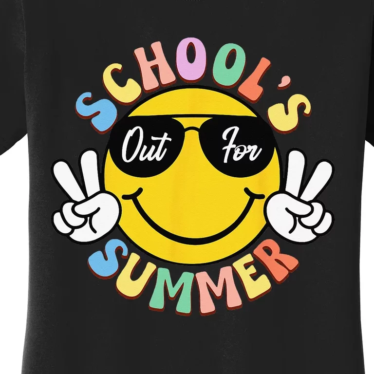 Last Day Of School Graduation Groovy Schools Out For Summer Women's T-Shirt