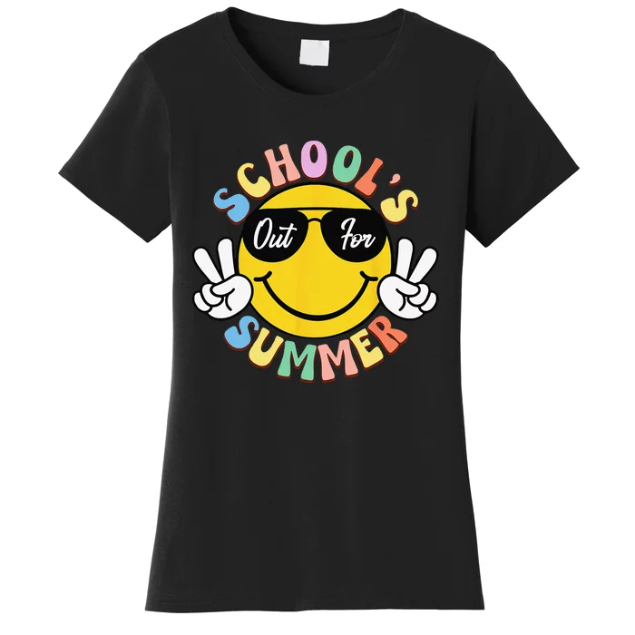 Last Day Of School Graduation Groovy Schools Out For Summer Women's T-Shirt