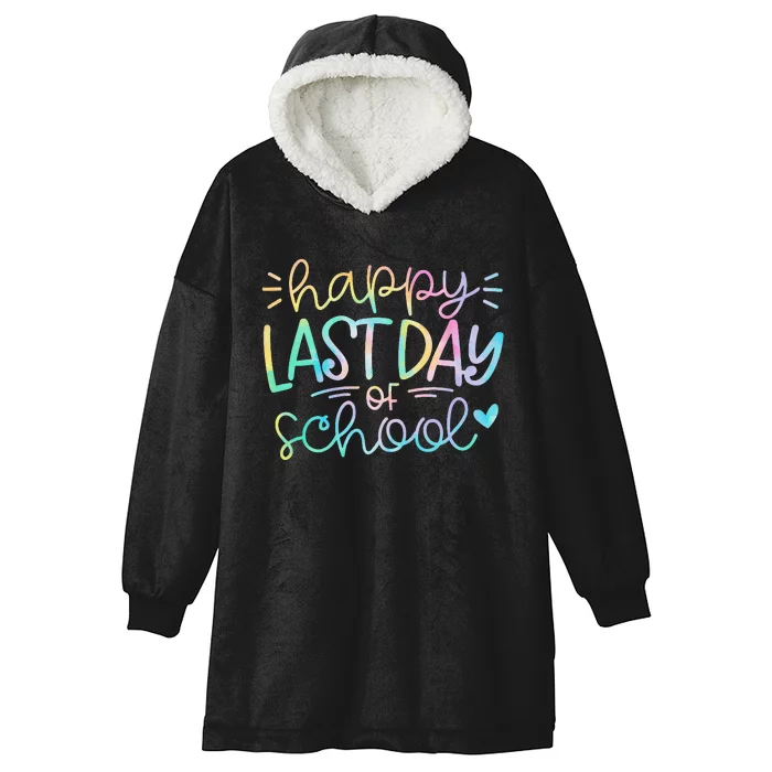 Last Day of School Tie Dye School Graduation Gifts Hooded Wearable Blanket