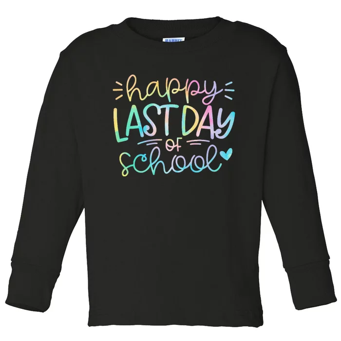 Last Day of School Tie Dye School Graduation Gifts Toddler Long Sleeve Shirt