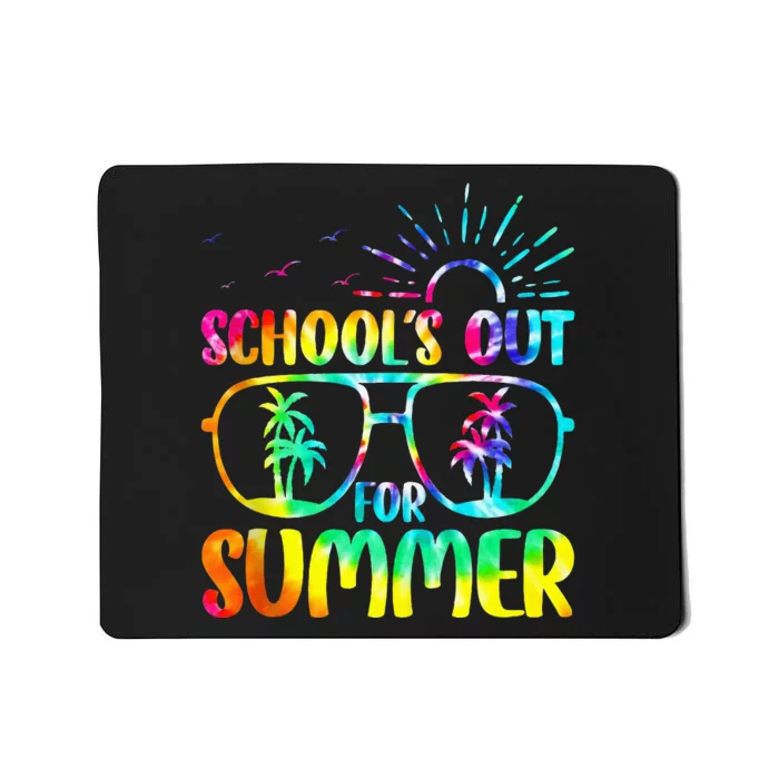 Last Day Of School Schools Out Summer Teacher Tie Dye Mousepad