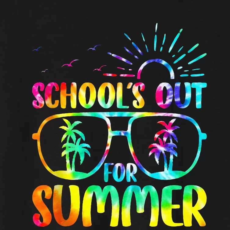 Last Day Of School Schools Out Summer Teacher Tie Dye Women's Crop Top Tee