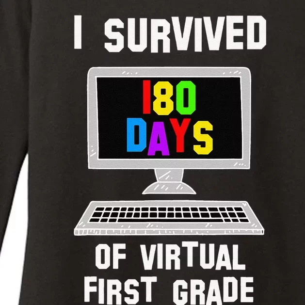 Last Day Of School I Survived 180 Days Of Virtual 1st Grade Womens CVC Long Sleeve Shirt