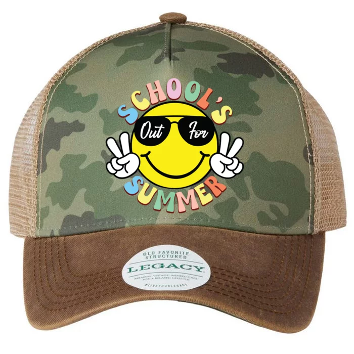 Last Day Of School Graduation Groovy Schools Out For Summer Legacy Tie Dye Trucker Hat