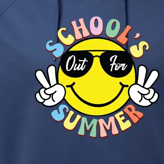 Last Day Of School Graduation Groovy Schools Out For Summer Performance Fleece Hoodie