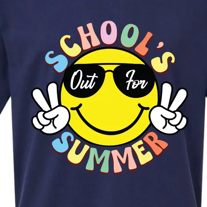 Last Day Of School Graduation Groovy Schools Out For Summer Sueded Cloud Jersey T-Shirt