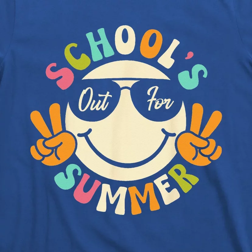 Last Day Of School Graduation Groovy Schools Out For Summer T-Shirt