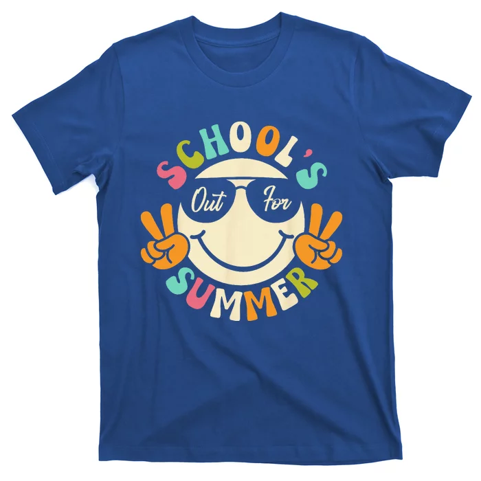 Last Day Of School Graduation Groovy Schools Out For Summer T-Shirt