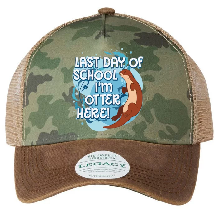 Last Day Of School Im Otter Here Outta Here Funny Gift Legacy Tie Dye Trucker Hat