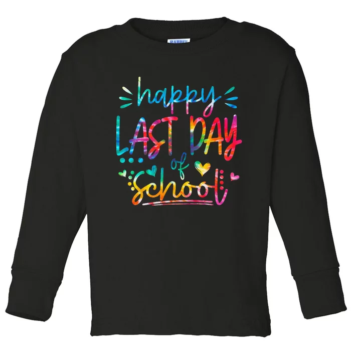 Last Day of School Tie Dye School Graduation Gifts Toddler Long Sleeve Shirt