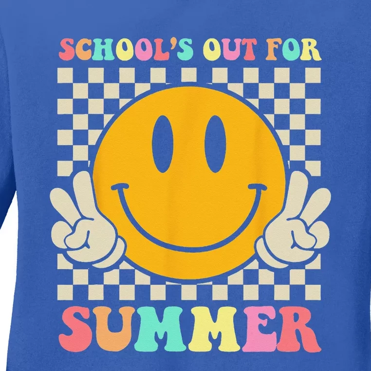 Last Day Of School Teacher Schools Out For Summer Student Ladies Long Sleeve Shirt