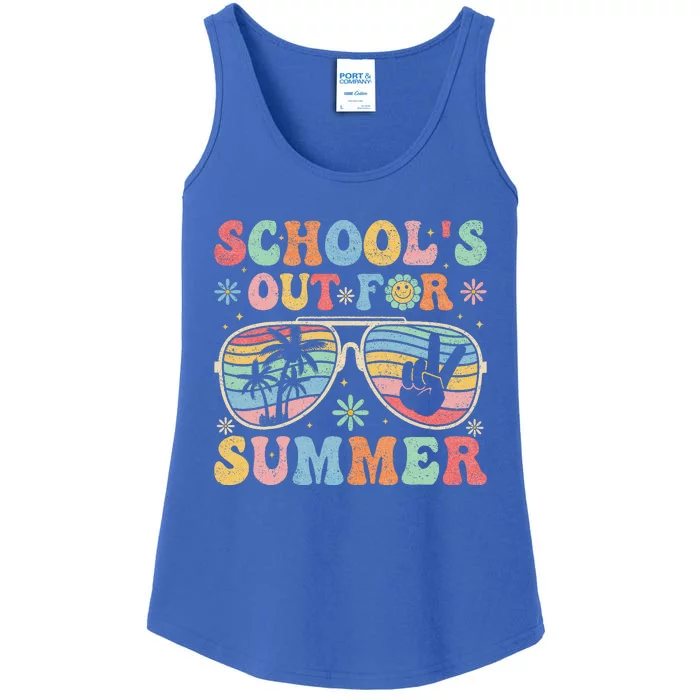 Last Day of School's Out For Summer Vacation Teachers Ladies Essential Tank