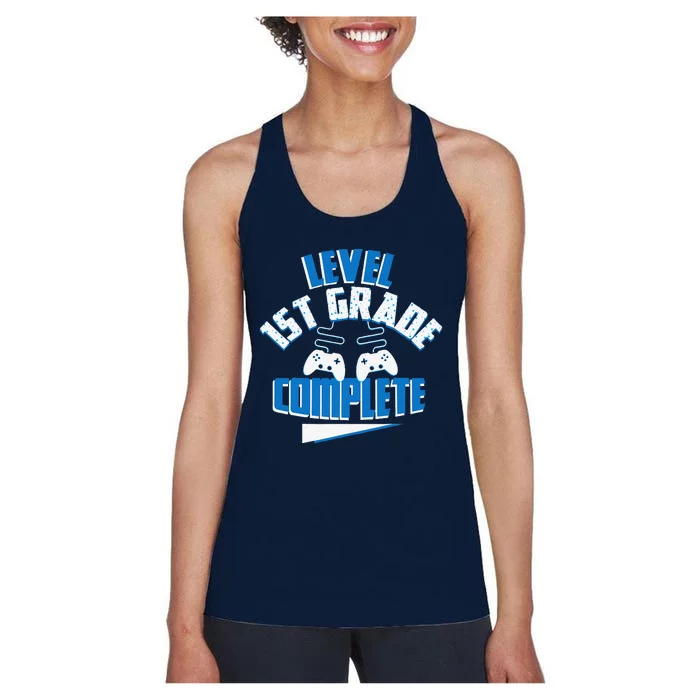 Last Day Of School Level 1st Grade Complete Gamer Women's Racerback Tank