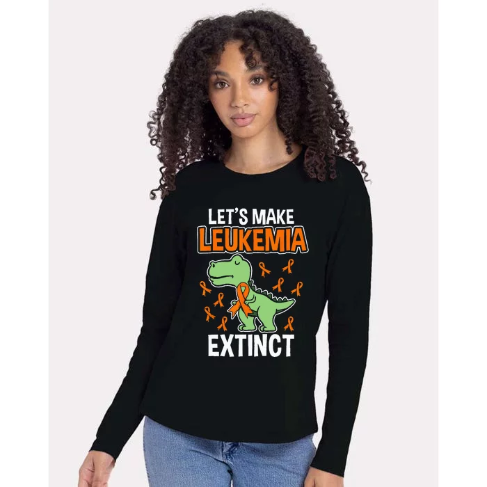 Leukemia Dinosaur Orange Ribbon Hematologist Reptile Fossil Womens Cotton Relaxed Long Sleeve T-Shirt